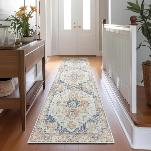 Vista 70 de jinchan Alfombra de Área 2x3 pies Alfombra Vintage de Entrada Lavable Bohemia Tapete Interior para Puerta Medallón Floral Tapete Pequeño para Puerta