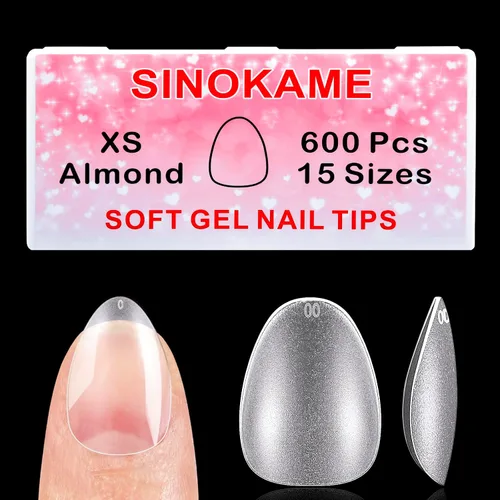 Vista 9 de Puntas de Uñas de Gel Redondas Extra Extra Cortas, SINOKAME Uñas Postizas a Presión Extra Cortas Transparentes Redondas, Mate Completo Sin Lima Uñas