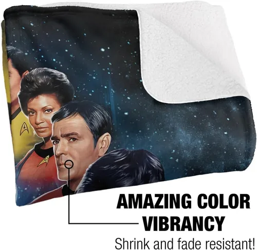 Vista 3 de Star Trek - Manta de 50 x 60 pulgadas, manta de sherpa de tacto sedoso de Among The Stars, manta supersuave