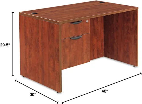 Vista 2 de Alera Valencia Series - Carcasa de escritorio de 48 x 30 x 29-1/2 pulgadas, color cereza mediana Cereza (Medium Cherry)