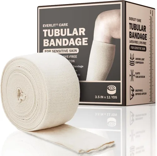 Vista 12 de EVERLIT Vendaje tubular elástico de mezcla de algodón 560D, sin látex, extra grueso transpirable para muñeca, mano, compresión moderada a alta