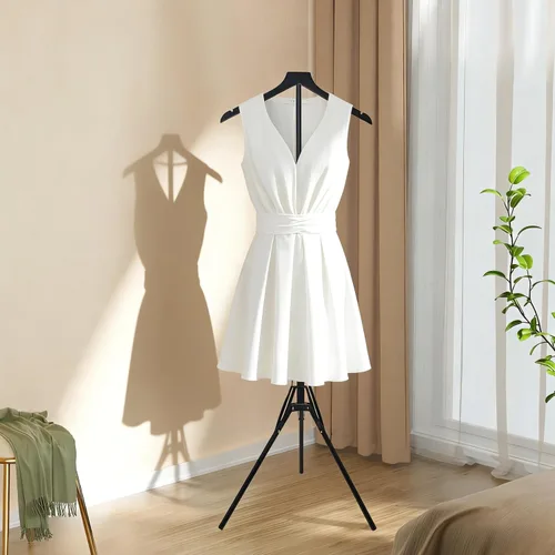 Vista 5 de Paquete de 2 soportes de exhibición ajustables para camisas de 32 a 63 pulgadas, soporte plegable de metal para torso con base de trípode resistente