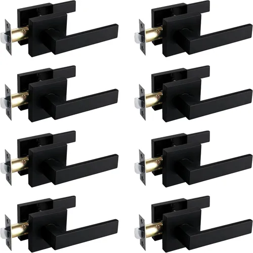 Vista 41 de NEWBANG Manija de palanca de puerta sólida con acabado negro mate