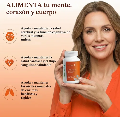 Vista 4 de NatureCity True-E Complejo de vitamina E, fórmula EVnol SupraBio, 60 geles