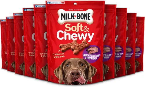 Vista 15 de Milk-Bone Golosinas suaves y masticables Mini para perros, pollo, 18 onzas Hechas con pechuga de pollo real