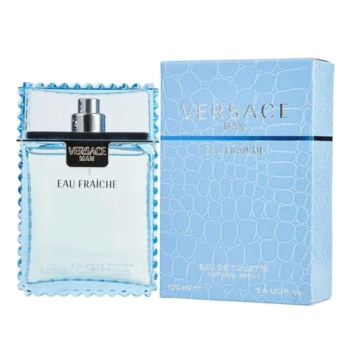 Vista 3 de Versace Man by Versace Eau Fraiche Eau De Toilette Spray (azul) 6.7 oz para hombre, 100% auténtico
