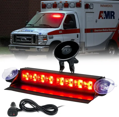 Vista 8 de [Usado] Xprite - Barra de luz estroboscópica verde de emergencia para tablero, carcasa de aluminio con 20 patrones de flash y ventosas, función