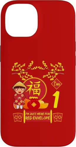 Vista 4 de iPhone 16 1 Año viejo Niños Año Nuevo Chino Decoración Rojo Sobre Caso
