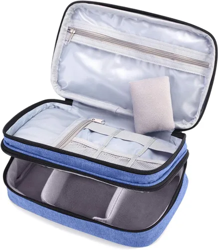 Vista 4 de Luxja Organizador de accesorios de costura, organizador de suministros de costura de doble capa para agujas, tijeras, cinta métrica, hilo y otras
