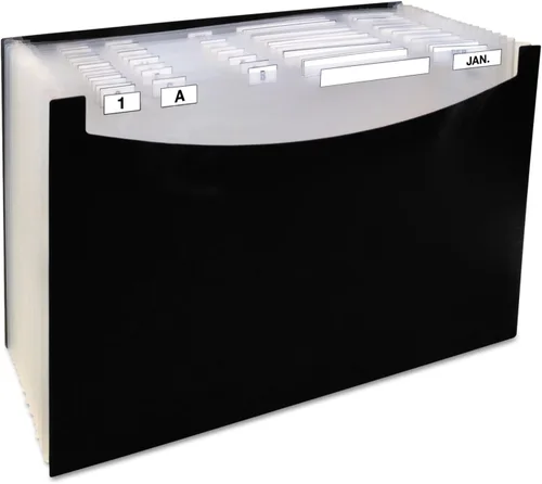 Vista 5 de C-Line 48221 - Archivador expandible de 21 bolsillos, Exp de 12 pulgadas, legal, 15 x 9 1/4, color negro