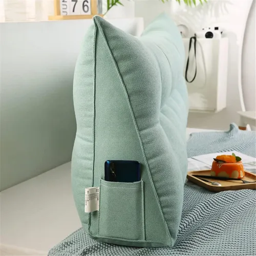 Vista 3 de Almohada triangular para cabecero de cama, almohada de lectura de cuña, cojín de sofá cama, respaldo grande, almohada de apoyo para dormitorio