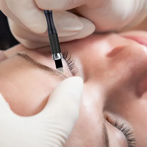 Vista 5 de 30 agujas desechables de microblading para cejas, cuchillas de maquillaje permanentes para tatuaje de labios, solo para un solo uso (18 agujas)