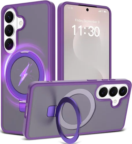 Vista 29 de Funda con soporte ultra magnético para iPhone 15 Pro [protección militar contra caídas] [compatible con MagSafe] a prueba de golpes, translúcida