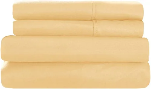 Vista 3 de JML Juego de sábanas, juego de sábanas tamaño individual, juego de sábanas de 4 piezas con bolsillo profundo de 14 pulgadas, Beige