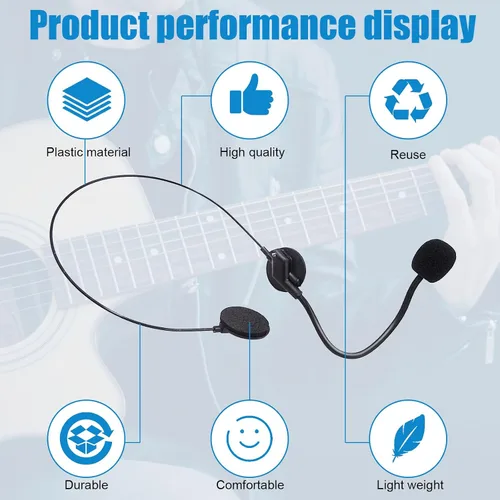 Vista 4 de Auriculares falsos para cantante para cosplay, disfraz de Rockstar, accesorios de cosplay para hombres y mujeres, auriculares de cantante