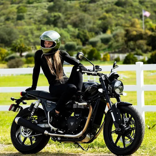 Vista 7 de Biltwell Gringo S DOT ECE R22.06 Casco de moto verde dardo metálico