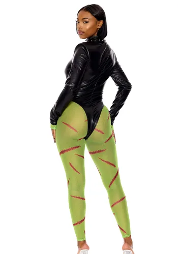 Vista 2 de Disfraz Sexy de Frankenstein para Mujer Multicolor