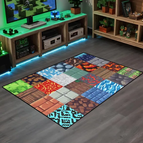 Vista 3 de Alfombra de juego - Alfombra de habitación de juegos a cuadros genial para niños, adolescentes, niños, alfombra para dormitorio, sala