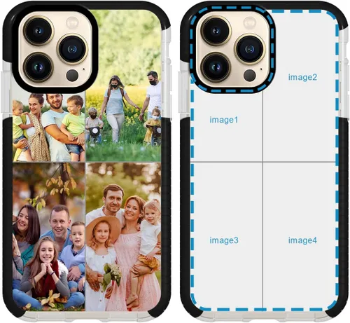 Vista 10 de Funda personalizada para iPhone 15 Pro, collage de fotos personalizada de múltiples imágenes, resistente a los impactos, suave funda protectora