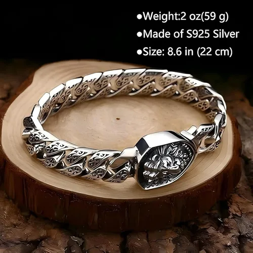 Vista 7 de Pulsera de plata esterlina italiana Cuba para hombre, diseño de eslabones sólidos S925, regalo de joyería para papá, novio, hijo