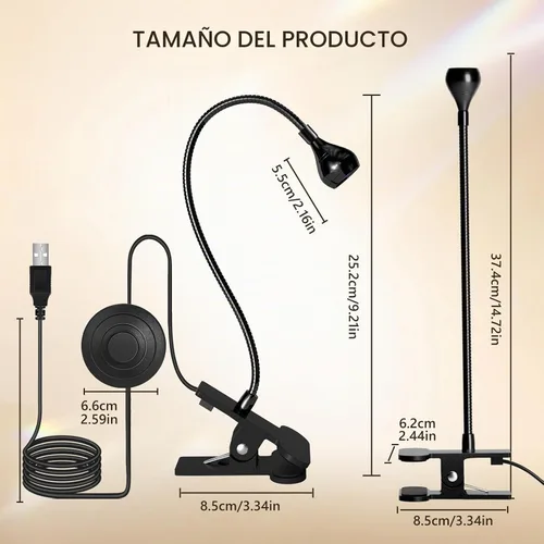 Vista 7 de AORAEM UV Nail Lamp, UV Light for Gel Nails, LED Flash Cure Light Lámpara UV de cuello de cisne con pedal, mini secador de uñas con abrazadera