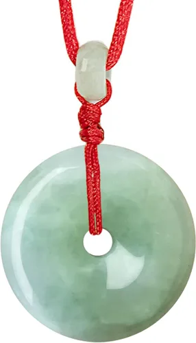 Vista 17 de Dahlia Collar eterno de jade en forma de círculo, jadeíta de grado A certificada de Birmania auténtica para la paz