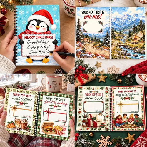 Vista 2 de Libro de tarjetas de regalo de Navidad para adultos, adolescentes 4HC1