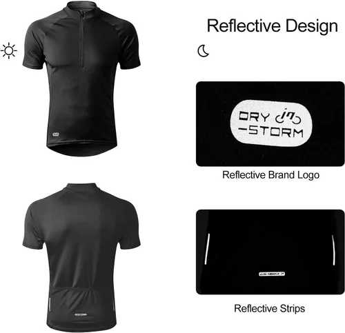 Vista 4 de INBIKE Maillots de ciclismo para hombre que absorbe la humedad, manga corta, secado rápido, camiseta de ciclismo de manga larga transpirable