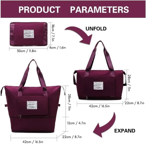 Vista 5 de BAGSMART - Bolsa de cosméticos para mujer, 2 piezas, pequeña bolsa de maquillaje para bolso, bolsa de cosméticos de viaje para brochas