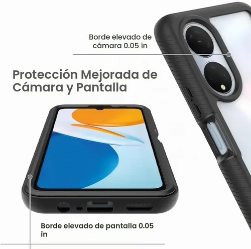 Vista 4 de Funda compatible con Honor X7, anticaídas y amortiguadora, compatible con Honor X7 4G CMA-LX1 CMA-LX2 CMA-LX3 Negro
