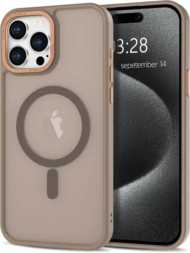 Vista 227 de Anuck - Funda magnética para iPhone 11 compatible con MagSafe, carcasa trasera mate translúcida dura, borde de TPU, delgada, resistente a impactos