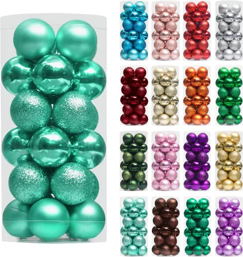 Vista 89 de XmasExp Juego de 24 mini esferas de Navidad inastillables para bolas de árbol de Navidad, 1.18 pulgadas (negro)