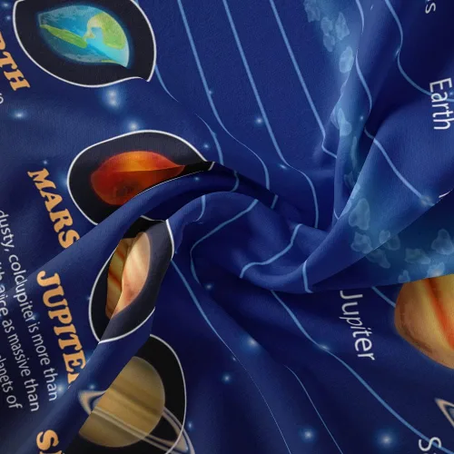 Vista 5 de Tapiz del Sistema Solar para Dormitorio de Niños Varones, Espacio Exterior Galaxia Póster Educativo de Fiesta Tapices Decoraciones Arte de Pared