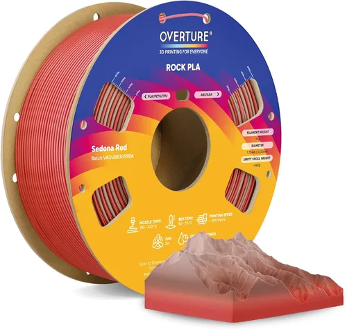 Vista 18 de OVERTURE - Filamento PLA Rock de 1.75 mm, para impresora 3D de mármol, carrete de 2.2 libras, precisión dimensional +/- 0.02 mm, para impresoras FDM