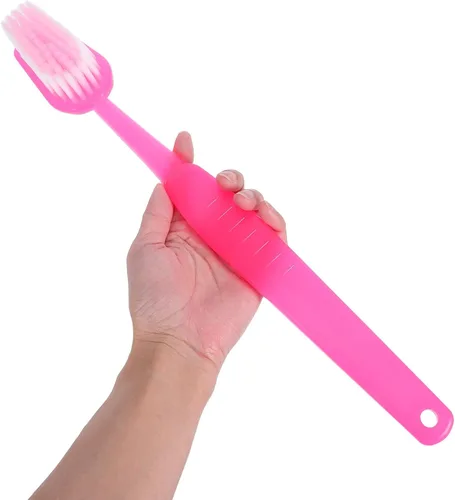 Vista 9 de SHINEOFI 1 cepillo de dientes gigante, accesorio de fotos para decoración de fiestas y eventos divertidos, 15.55 pulgadas, rosa