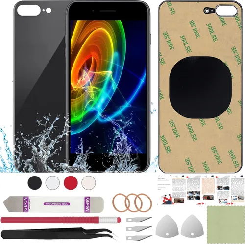 Vista 64 de Funda trasera de repuesto compatible con iPhone 8 de 4.7" + Herramientas profesionales (Gris espacial) Incluye herramientas profesionales, cinta