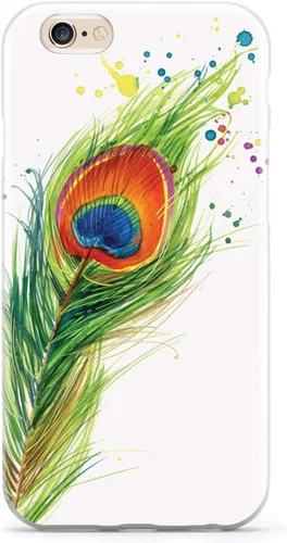 Vista 14 de Inspired Cases - Compatible con iPhone Xs Max - Funda protectora con textura 3D para Apple iPhone Xs Max - Plumas de pavo real acuarela