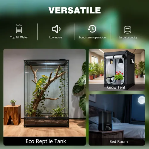 Vista 5 de COOSPIDER Reptile Fogger Humidifier, Automatic Humidifiers for Reptiles Tank, Terrarium Humidifier with Timer Humidity Control, Reptile Mister for