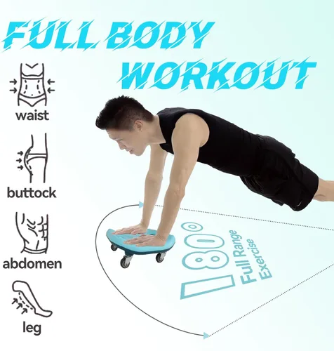 Vista 7 de Rodillo de abdominales para entrenamiento abdominal, equipo de ejercicio de rueda abdominal para entrenamiento de núcleo, rodillo de rueda abdominal