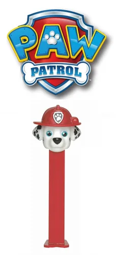 Vista 2 de PEZ Dispensador de dulces de Paw Patrol - Marshall PEZ Toy con 2 paquetes de dulces