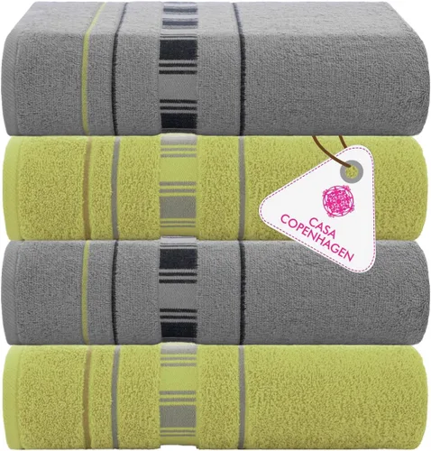 Vista 49 de CASA COPENHAGEN Exotic - Juego de 6 toallas de diseño de 100% algodón egipcio, color azul aguamarina, 550 GSM, 2 toallas de baño, 2 toallas de baño