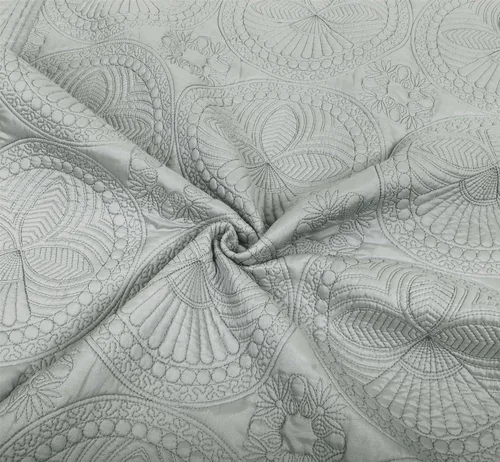 Vista 5 de MONOBLANKS Manta de Edredón de Bebé Personalizada Monograma Ligera con Relieve Escalonado para Todas las Estaciones (Gris)