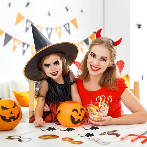 Vista 9 de Toyvian 10 ratas falsas de Halloween, ratas de plástico negras para casa encantada, bar, decoraciones de fiesta, suministros de Halloween aterradores