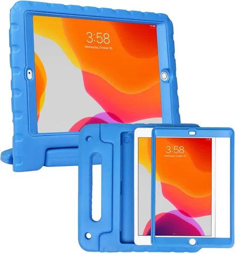 Vista 11 de HDE Funda para iPad de 9ª generación de 10.2 pulgadas para niños con protector de pantalla integrado a prueba de golpes con soporte de asa para Negro