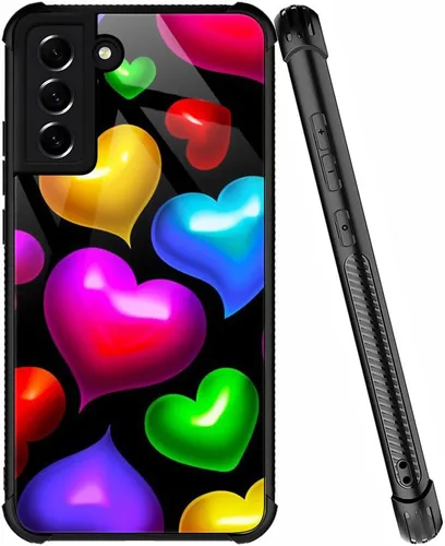 Vista 17 de ZHEGAILIAN Funda compatible con Samsung Galaxy S21, funda de vidrio orgánico para niñas, mujeres y hombres, diseño de cuatro esquinas, antiarañazos