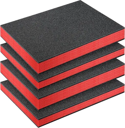 Vista 11 de Outus 4 Piezas Almohadillas de Espuma de Poliuretano Cortables Espuma para Manualidades Inserto para Estuches Relleno de Embalaje Cámara Caja de Rojo