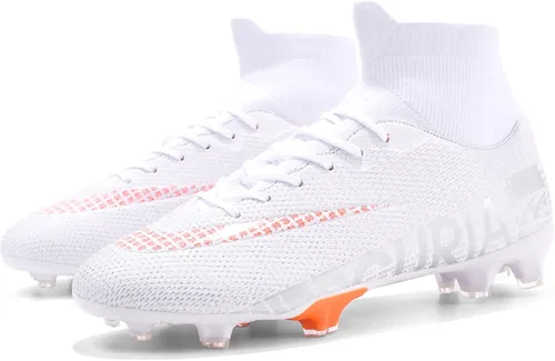Vista 8 de XJIODF Men's AGFG Soccer Cleats Football Shoes High-Tops Lace-Up Non-Slip Spikes