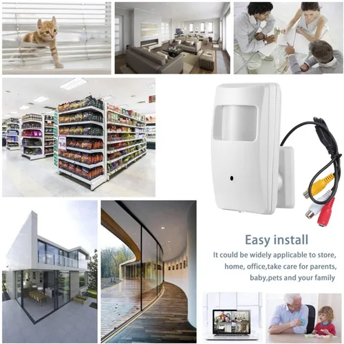 Vista 5 de 1/3 CCD 1000TV HD mini cámara de seguridad CCTV 0.142 in 90Degree PIR vivienda oculta cámara de vigilancia lente estenopeica para seguridad