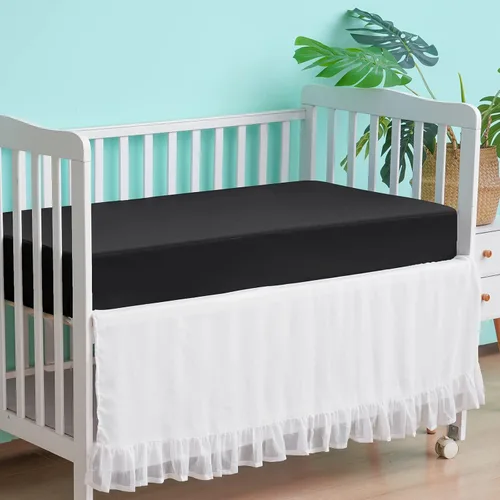 Vista 3 de David's Kids Juego de 2 sábanas ajustadas impermeables para cuna, protector ultra suave y transpirable para colchón de cuna para niños y niñas