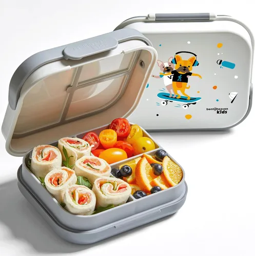 Vista 12 de Bentoheaven Lonchera Bento para niños, 3 compartimentos, 30 onzas, rosa Rosa coral